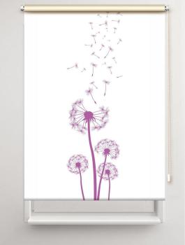 Rollo Dandelions lila , Rollo, Motivrollo, Rollo mit Druck, Fotorollo, bedrucktes Rollo, Fensterrollo,verdunkelndes Rollo, Sonnenschutz Rollo